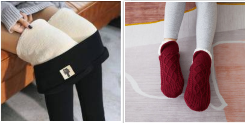 Kitten Lamb Velvet Black And Grey Leggings Black - Shop at LoveMi