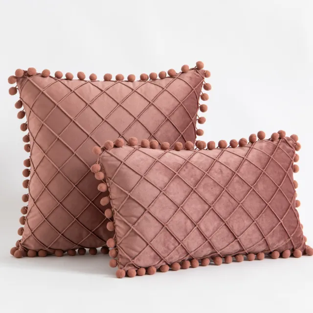 Velvet Solid Color Diamond Tassel Pillowcase Autumn Fragrance - Shop at LoveMi