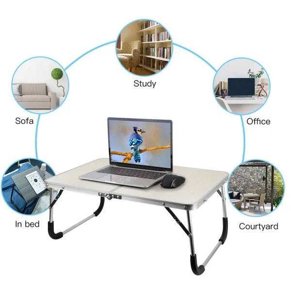 Foldable Laptop Table Notebook Bed Desk Breakfast Reading Writing Lap Tray For Sofa Couch Floor Dormitory 2
