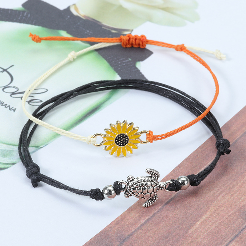 Rainbow Shell Sunflower Bohemian Feet Chain Anklet