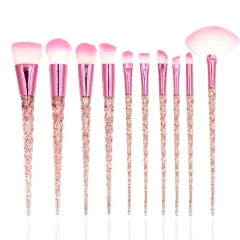 Makeup Brush Transparent Glitter Spiral Pattern - Pink - View 1