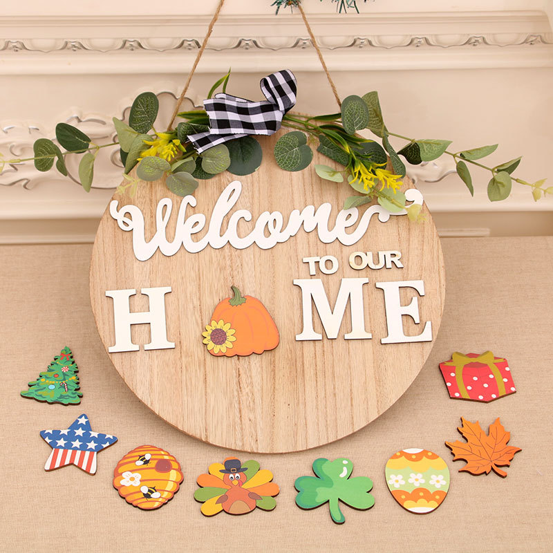 Halloween Door Hanging Wreath (Picture color)