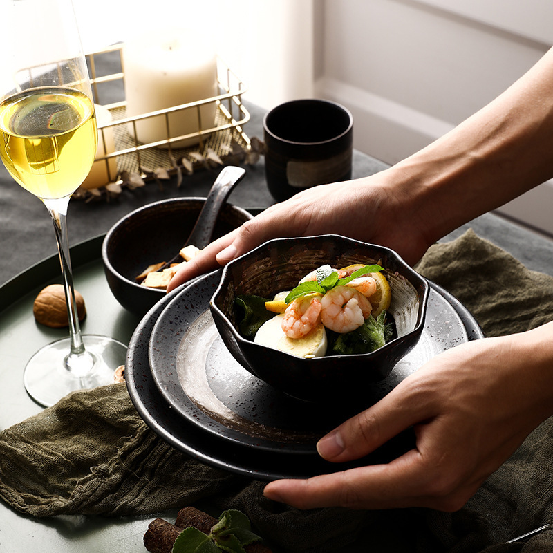 Ramen bowl big bowl hotel restaurant bowl plate cup set (5