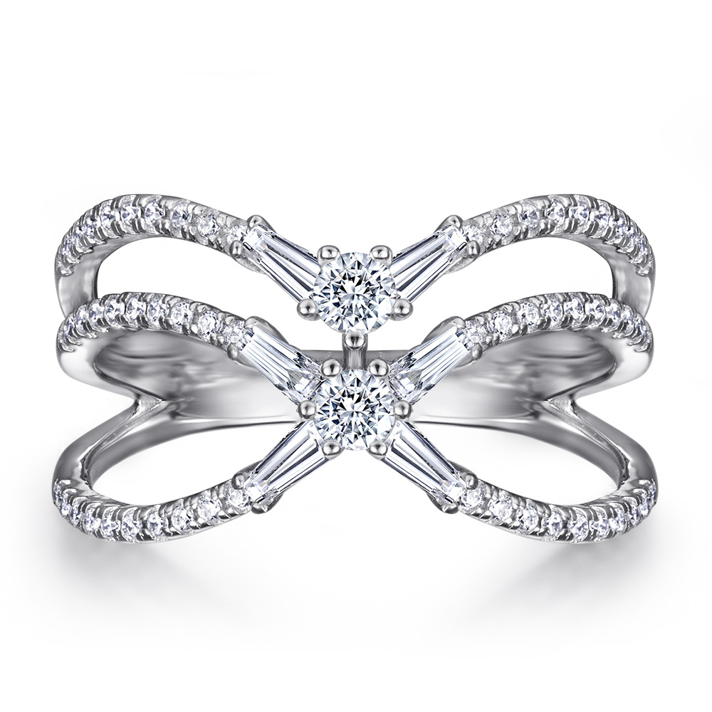 Line Winding Multi-row Inlaid Zircon Ring