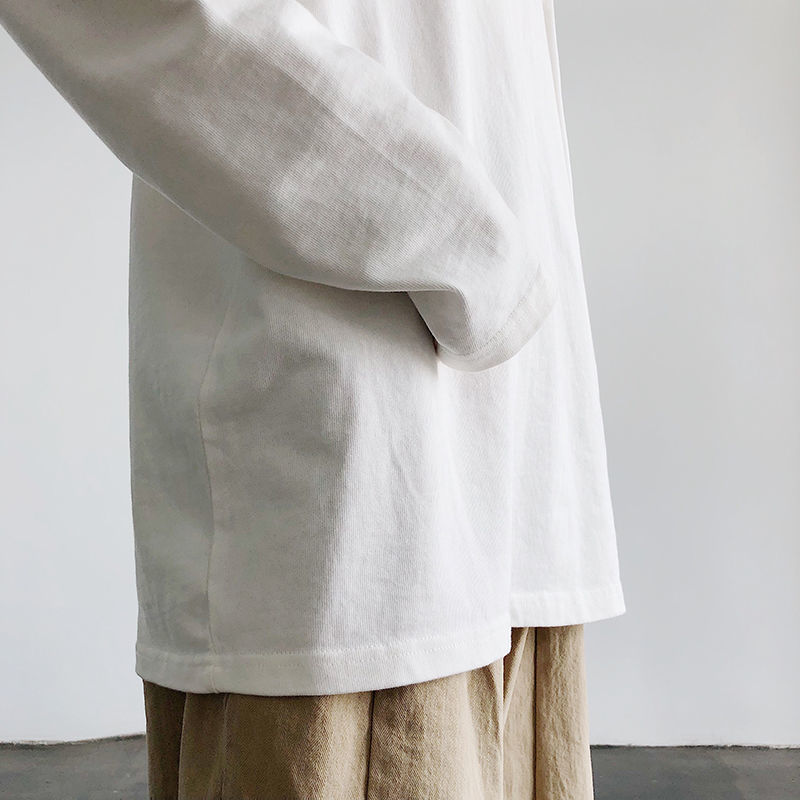 Cotton Long-sleeved Solid Color Base Shirt Top