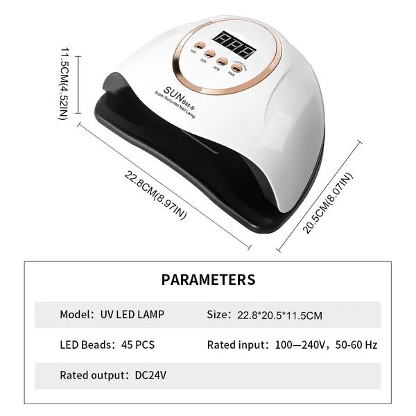 UV LED Nail Lamp,280W Nail Curing Lamps For Gel Polish With Automatic Sensor 4 Timer Setting,Led Nail Dryer, Professional Nail Art Drying Tools For Fingernail And Toenail view 4