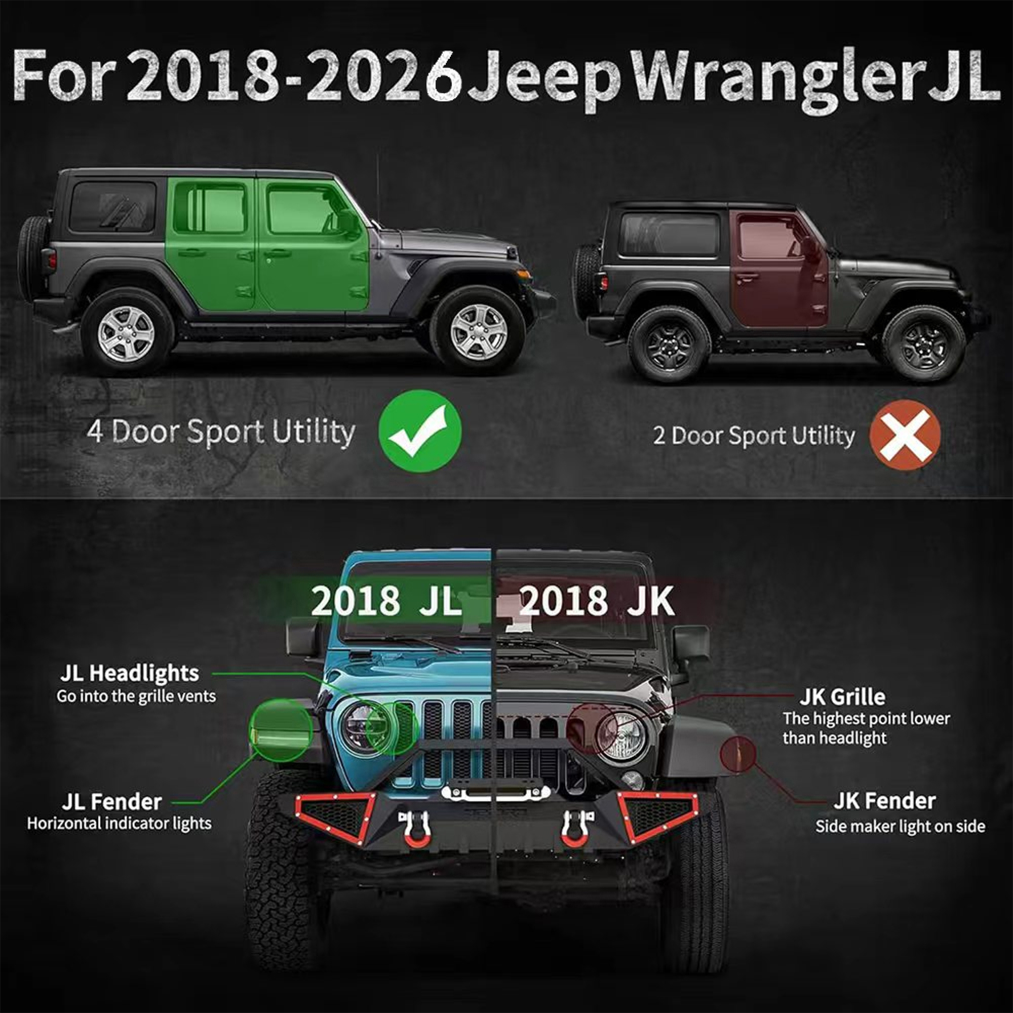 Running Boards For 18-26 Wrangler JL