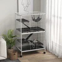 50H Rolling Small Animal Cage With Hammock