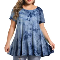Women's New Fashion Round Neck Printing Large Size Short Sleeves - Pattern9-3Xl - View 1