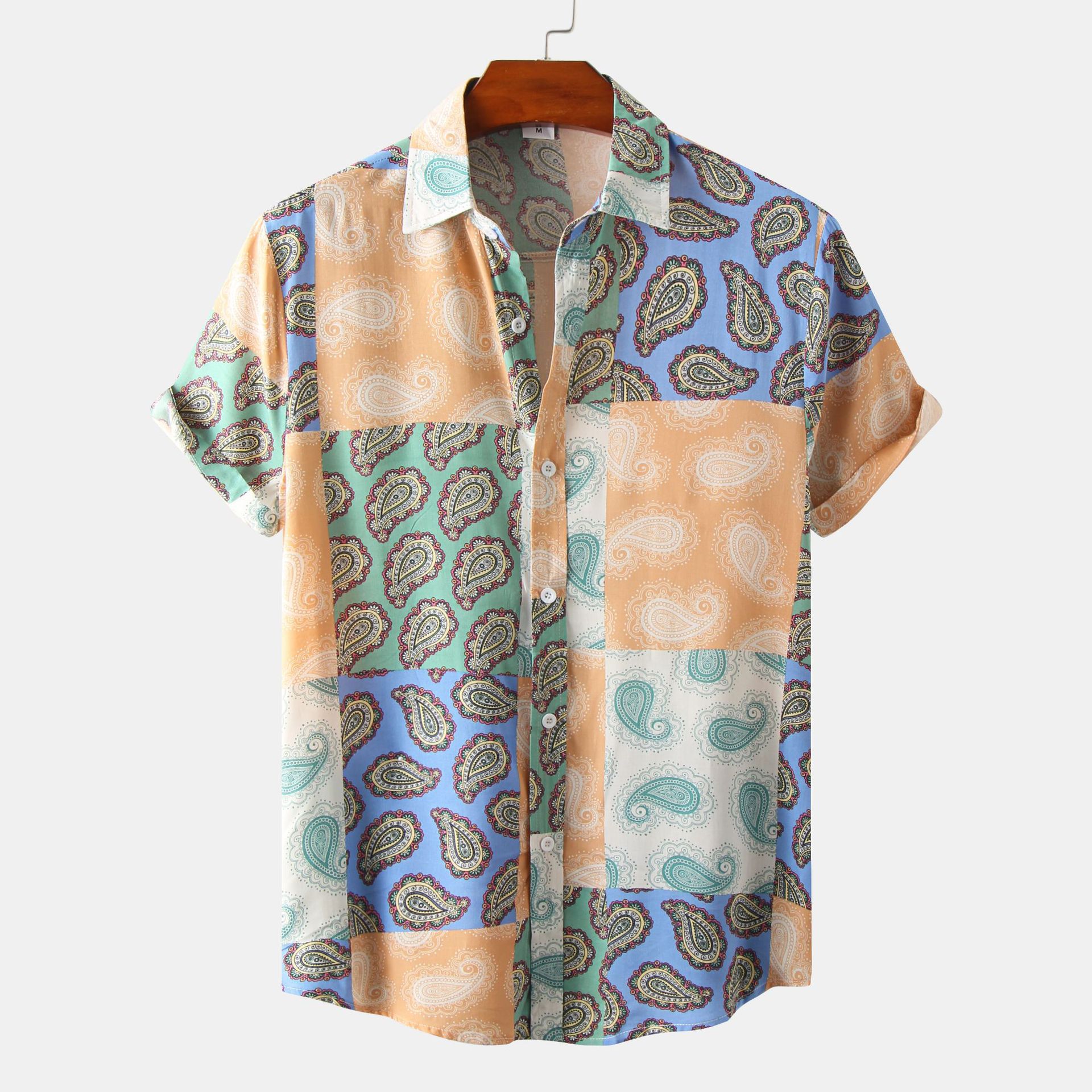 Title 7, Zomerse casual bloemenprint heren shirt met kor...