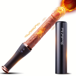 Push-type Dildo Vibrator Sex Toy - 7.52-Inch Realistic Baseball Vibrating Dildo With Heating Vibrator