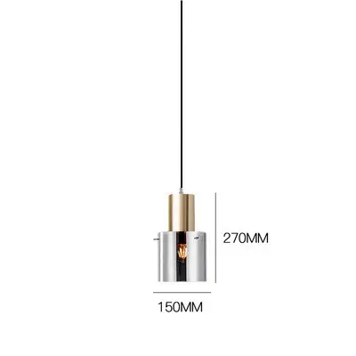 Electroplating Smoky Glass Bar Small Chandelier Bedside