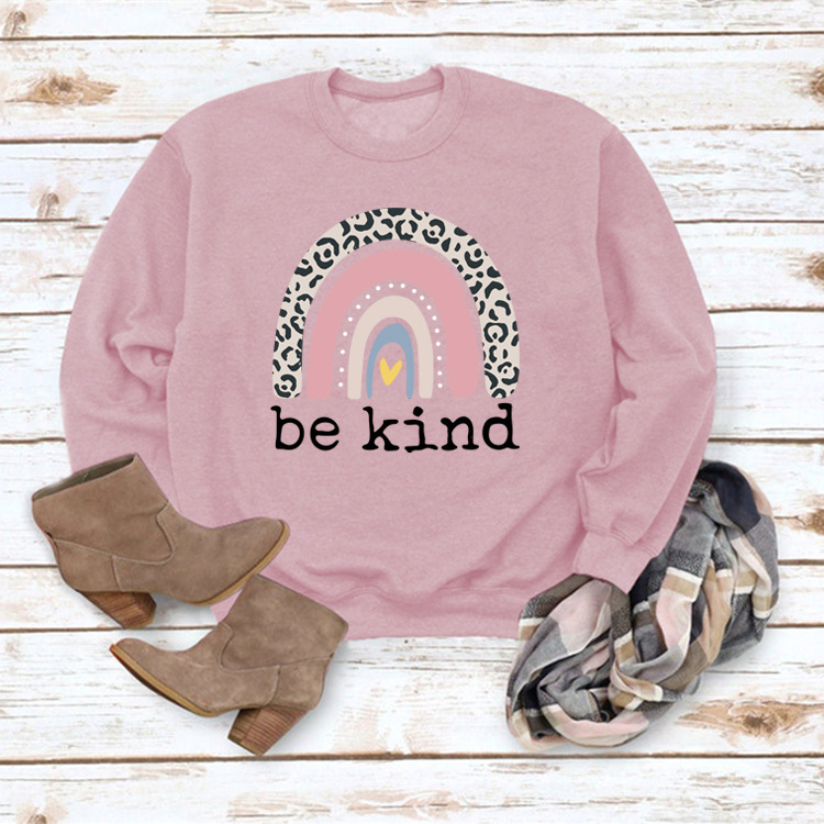 Title 2, Be Kind Rainbow Print Casual Sweater Women