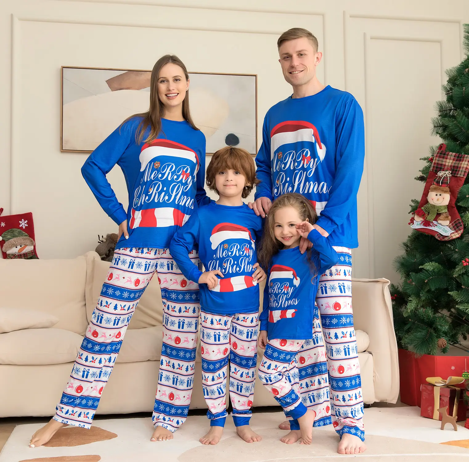 Matching Family Pajamas Sets Christmas PJ's Letter