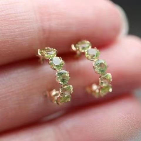 Title 4, Olive Crystal Seven Small Diamond Earrings for ...