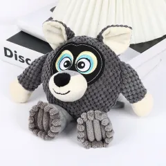 New Soundmaking Pet Toy Bite Resistant Dog Toy Tooth Grinding And Tooth Cleaning Pet Plush Toy - Grey - View 1