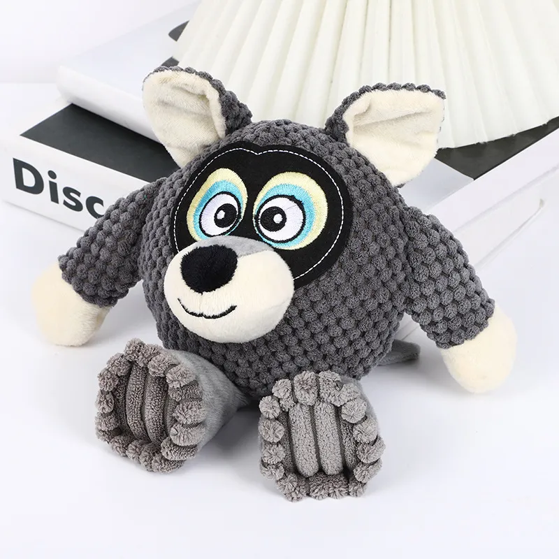 New Soundmaking Pet Toy Bite Resistant Dog Toy Tooth Grinding And Tooth Cleaning Pet Plush Toy - Gray
