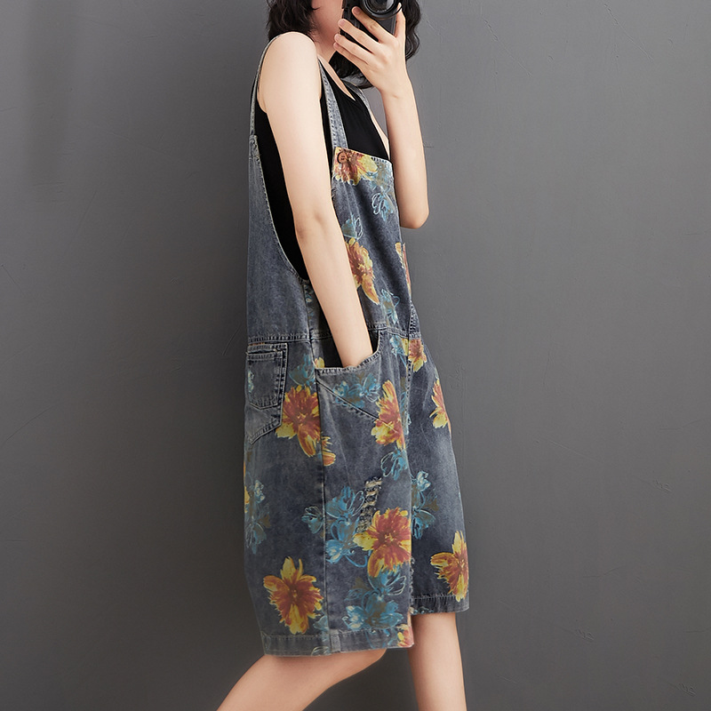 Title 6, Casual Oversized Denim Printed And Washed Overa...