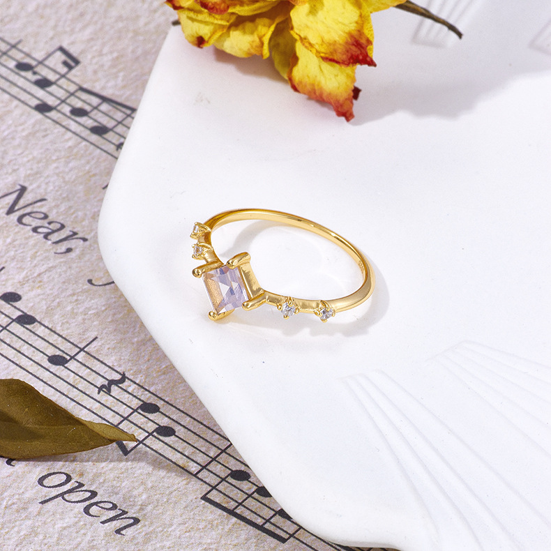High Grade Lavender Crystal Ring
