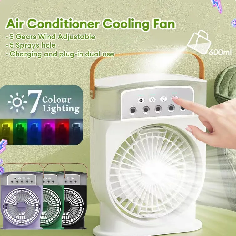 Portable USB Air Conditioner Cooling Fan with 5 Sprays