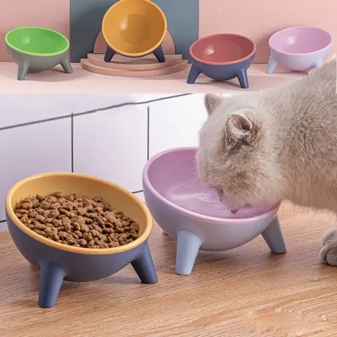 Cat Dog Bowl with Stand Pet Feeding Food Bowls