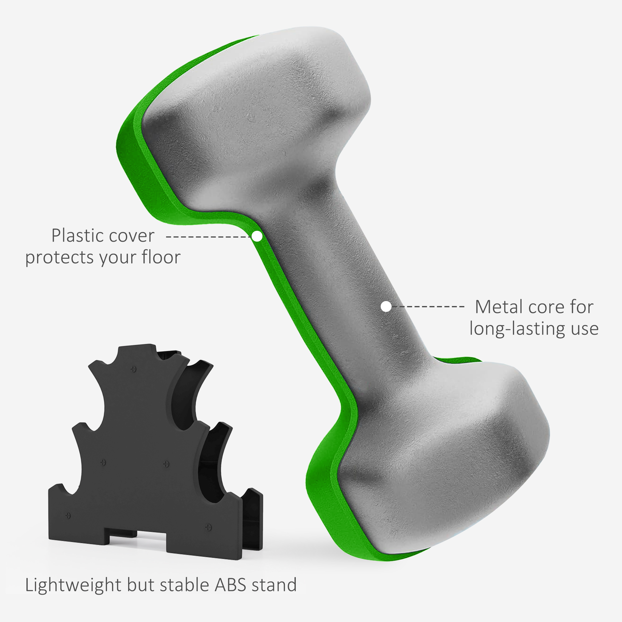 Dumbbell Set With Storage Rack , 2 X 1kg, 2 X 2kg, 2 X 3kg — image 3