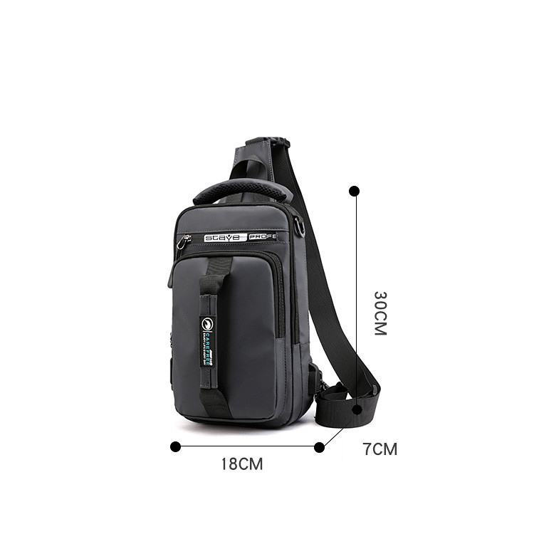 Men'S Chest Bag New Nylon Cloth Shoulder Bag Travel Chest Bag Simple And Lightweight Cross-Body Portable Sports Leisure Bag