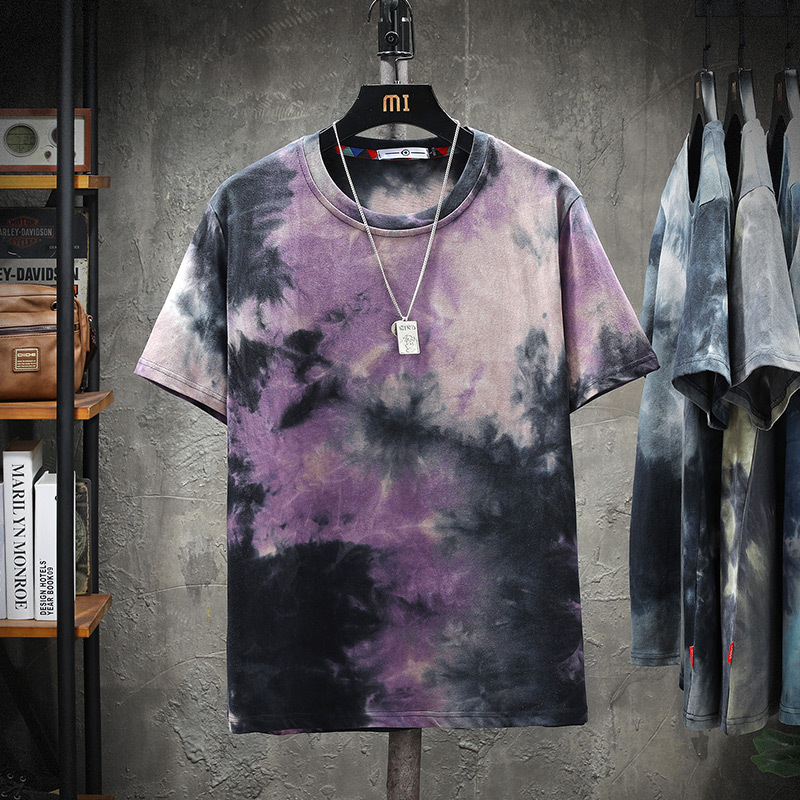 Title 4, Round Neck Short Sleeve Tie-dye Print T-shirt