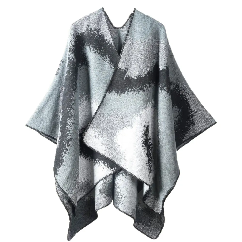Women's Autumn Winter Jacquard Warm Split Large Shawl Scarf