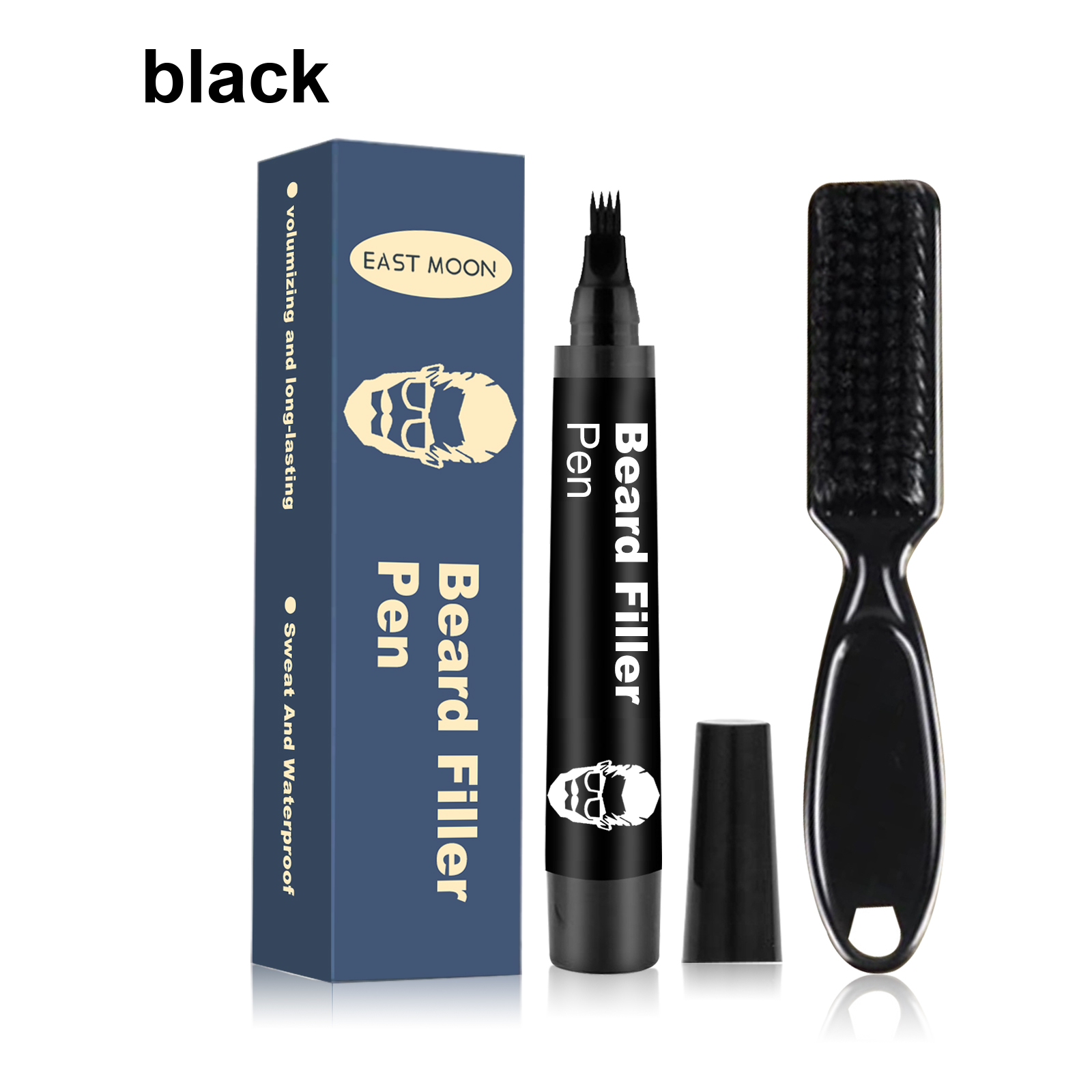 Beard Filler Black 1pc  1 Comb Box
