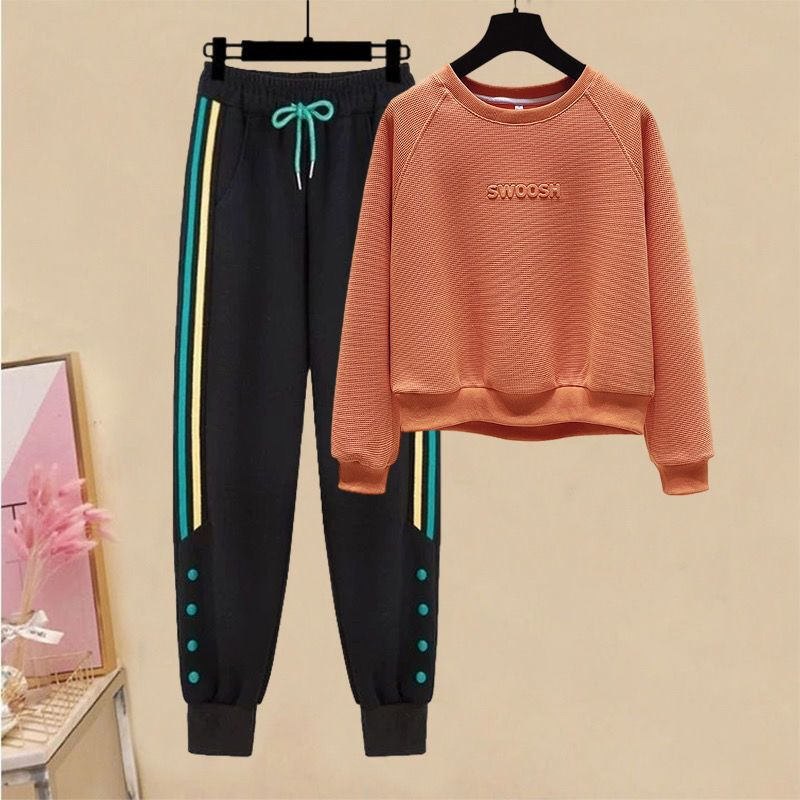 Title 2, Womens Letter Printed Sports Casual Sweater Se...