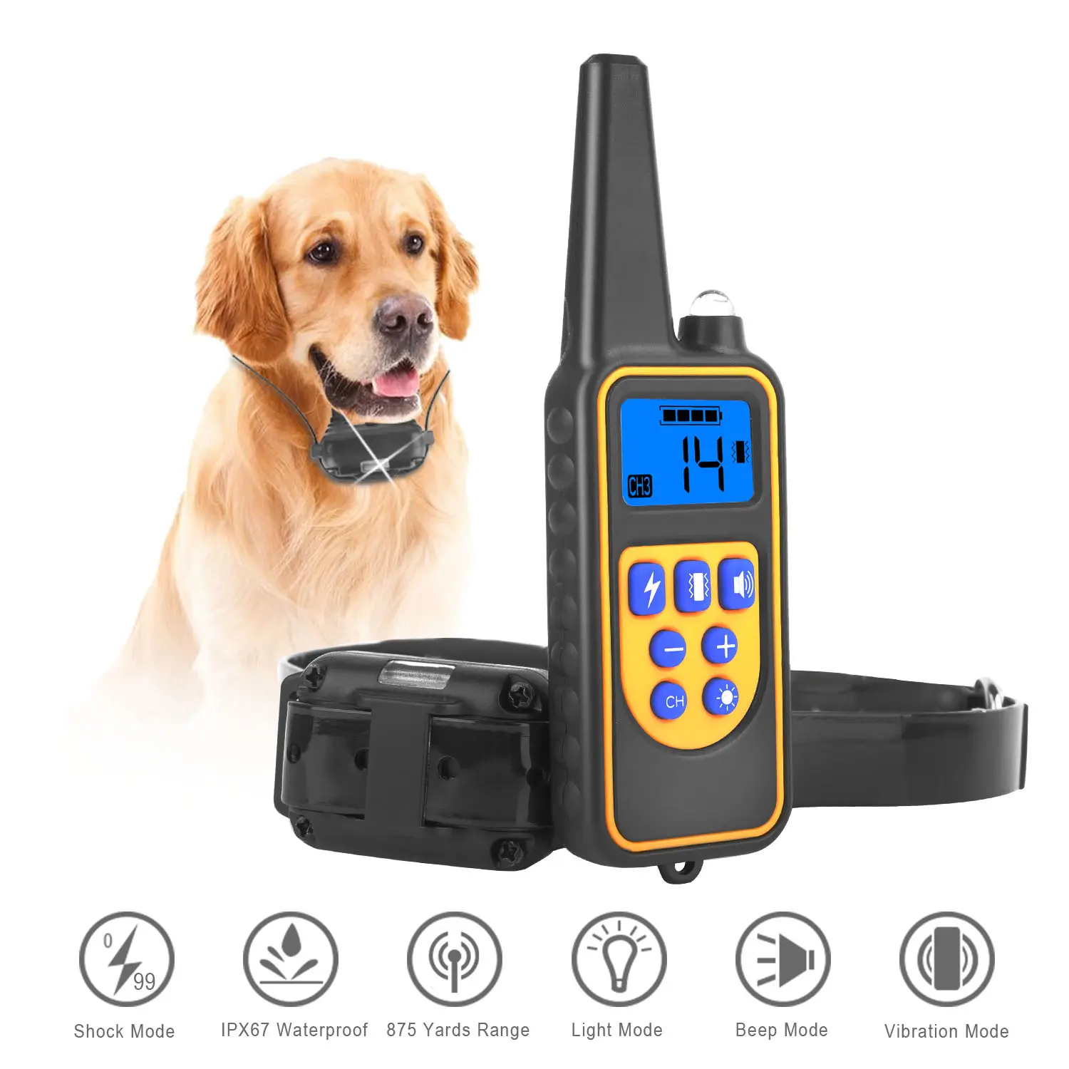 Dog Training Collar With Remote IP67 Waterproof