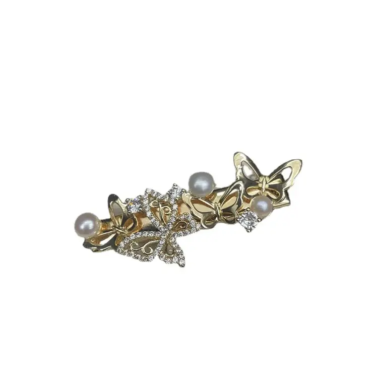 Ins Mori Pearl Branch Tassel Hairpin Headgear