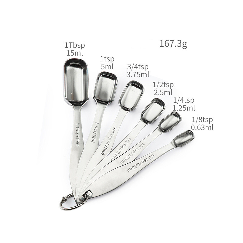 Title 5, Square Measuring Spoon 6-piece Set With Scale B...