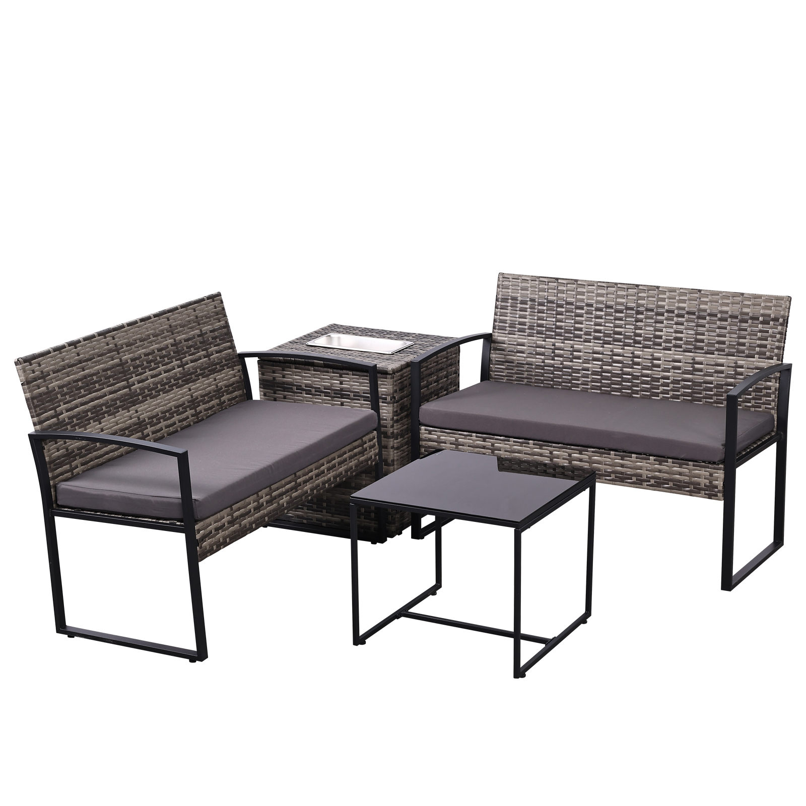 4 Piece Wicker Patio Furniture Set