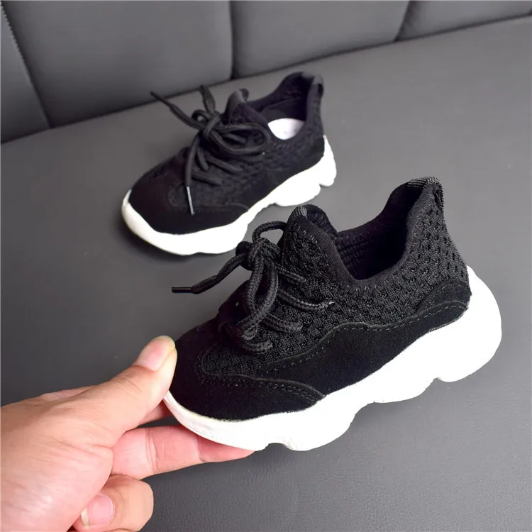 Boys And Girls Fashion Casual Lightweight Soft-soled Toddler Shoes - Black