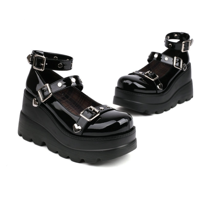 New Belt Buckle Of Muffin Thick Bottom Large Women's Boots