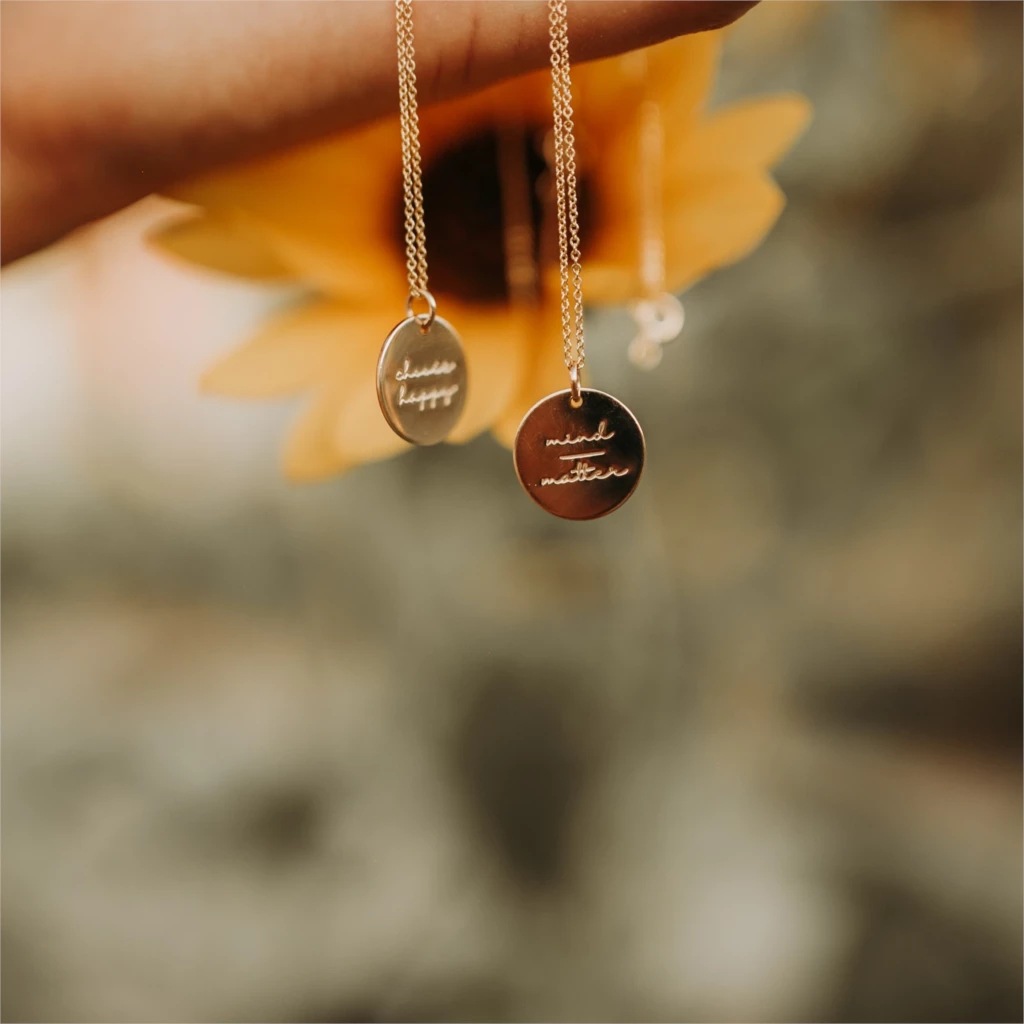 Plated Necklace Round Ring Pendant Necklace For Girls