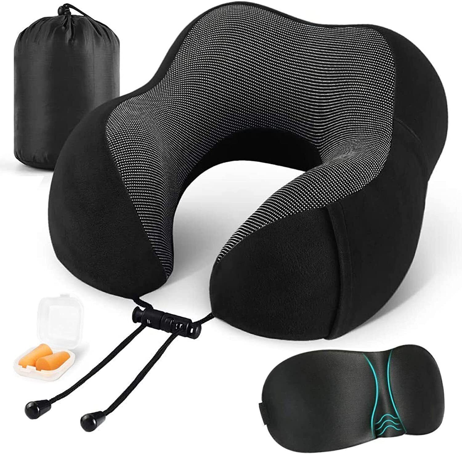 Memory Foam U-Shaped Travel Pillow Neck Support Soft Headrest for Car & Plane - Picture 10 of 10