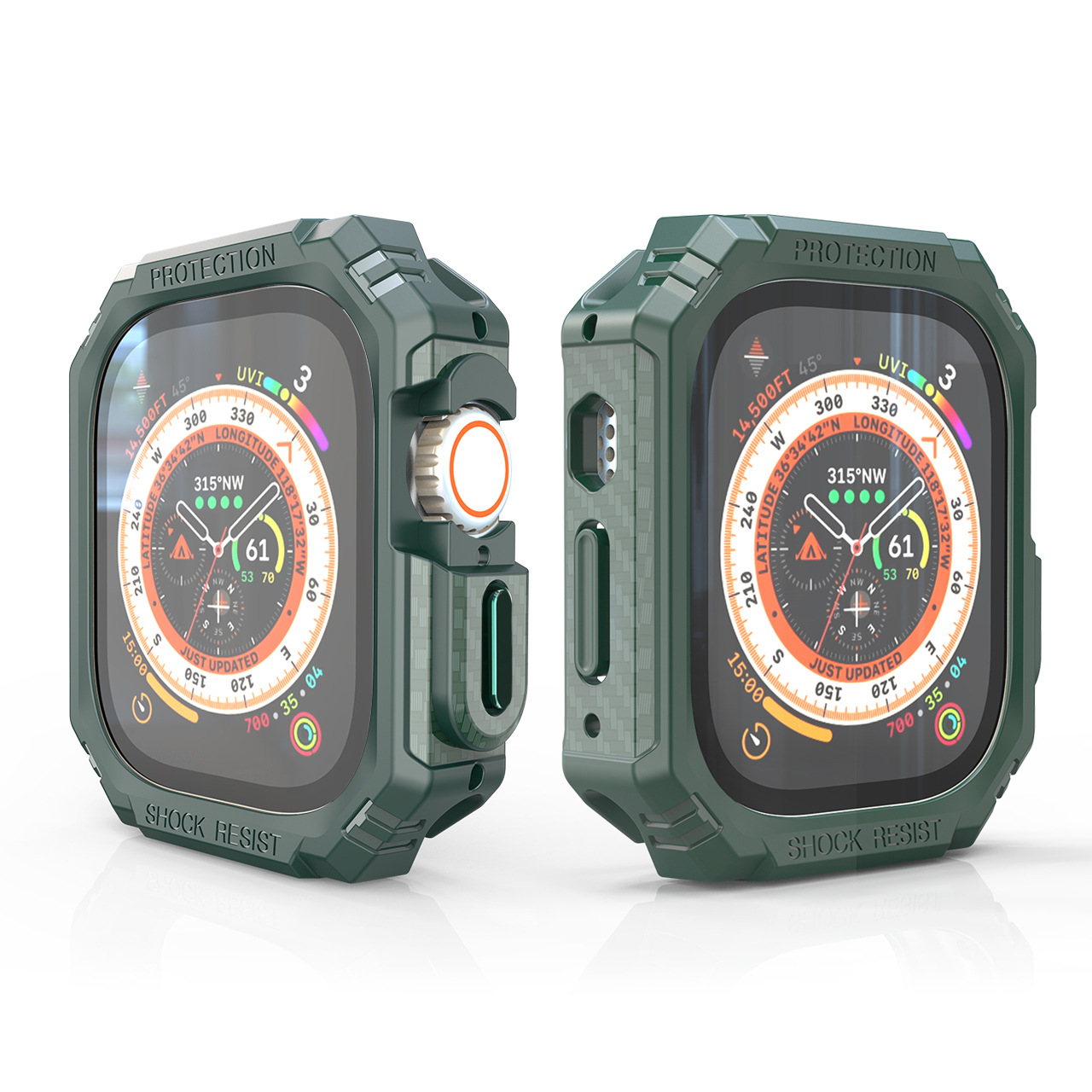 Carbon Fiber Half Pack Electroplating TPU Anti-fall Watch Protective Case - Image 2