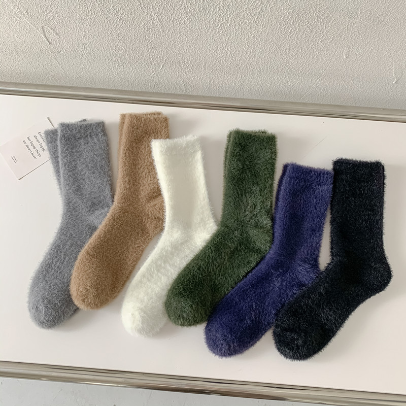 Solid Marten Thickened Sleeping Warm Floor Socks