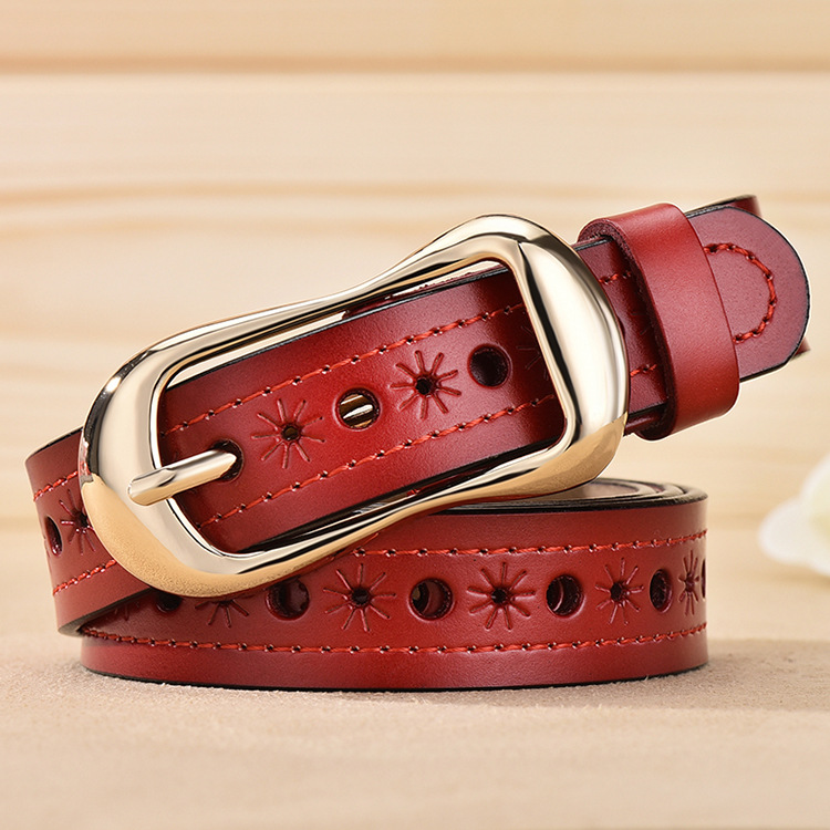 Title 1, Womens Fashion Versatile Leather Hollow Belt