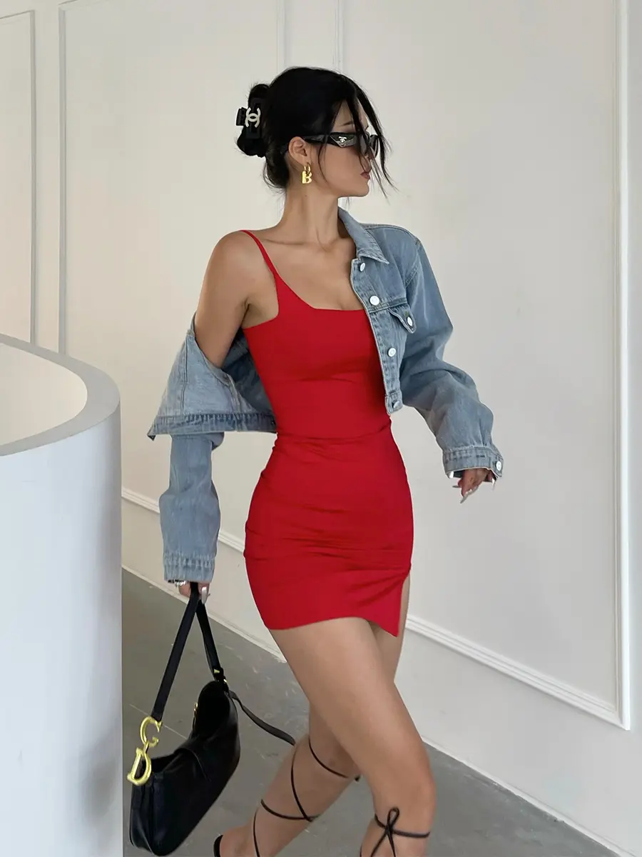 Temperament Slim Fit Slim Bag Hip Side Split One-Step Skirt Short Skirt