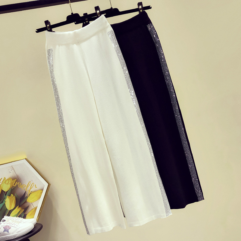 Title 2, Drape Knitted Wide-leg Pants Women