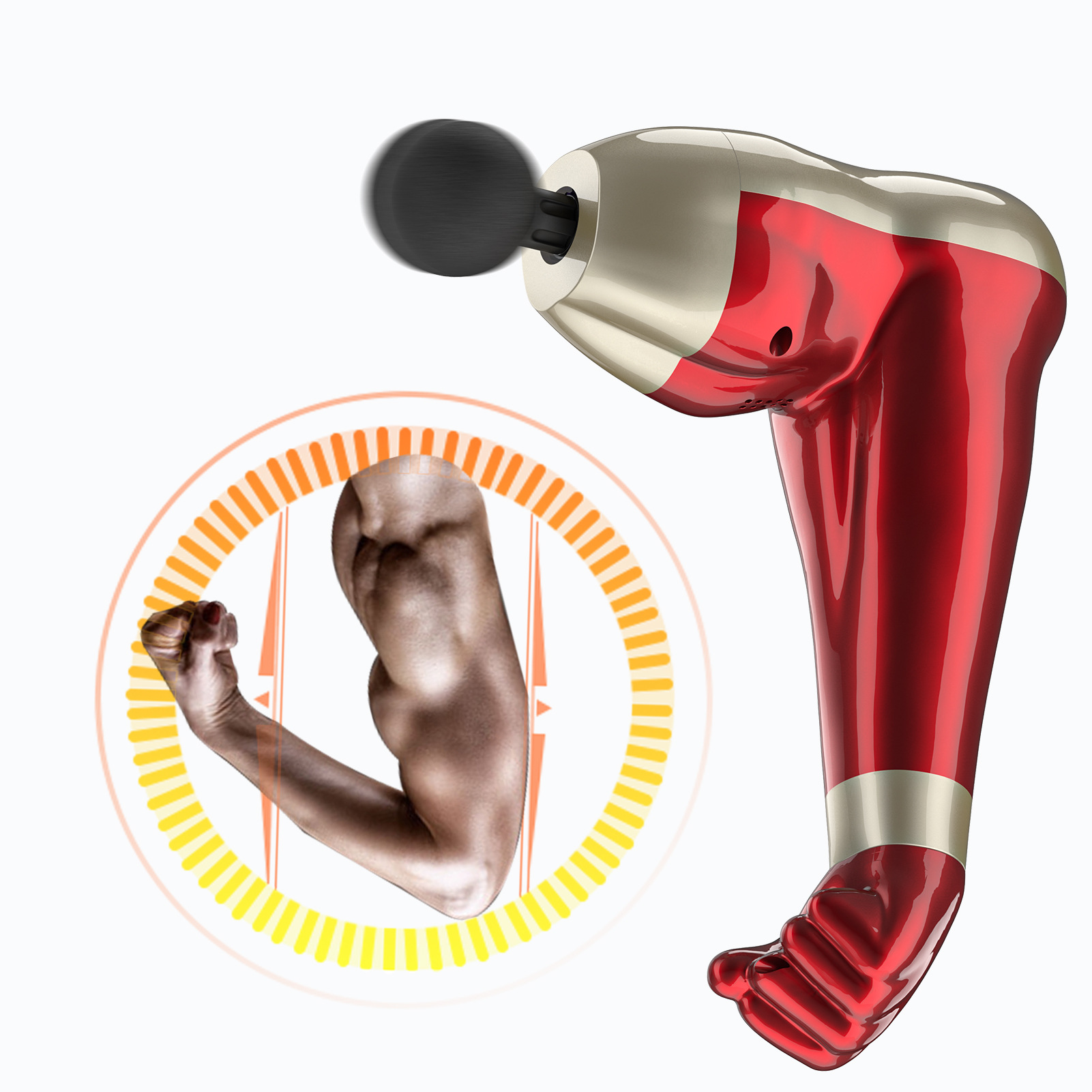 Pistolet de massage percussif — récupération musculaire avec 8 têtes 6