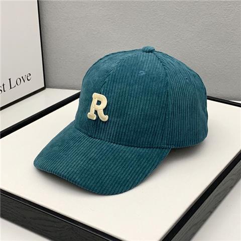 Fashion Corduroy Baseball Cap Ladies Letter R Snapback Hat