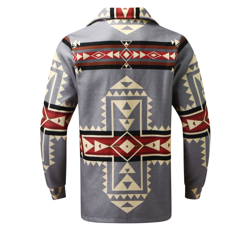 Men's Trendy Printed Long Sleeve Lapel Jacket