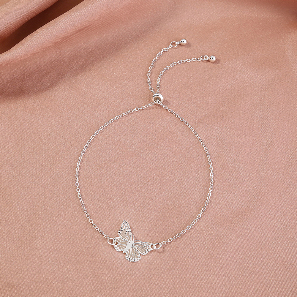 Silver Copper Plate luminous butterfly dripping oil luminous bracelet