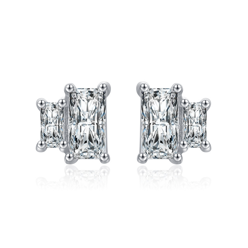 Title 1, Sterling Silver Diamond Zircon Earrings Female