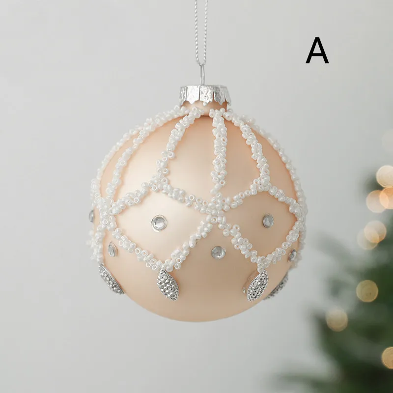 Glass Ball Drop Ball Hand Drawn Christmas Ball Christmas Tree Pendant – image 2